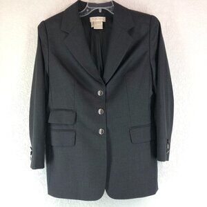 Escada Black/Dark Gray Wool Blazer Size 40/Medium